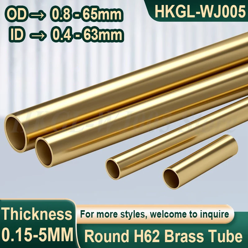 OD 0.8-65mm Brass Tube Length 500mm Round Brass Pipe Wall Thickness 0.15-5mm Copper Tube Customizable Copper Pipe
