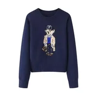 Crochet Bear Knit Sweater Pullover Women Jacquard Knitwear 2026 Autumn Winter Tops Coat Luxury Designer Brand Women Clothin - Image 2