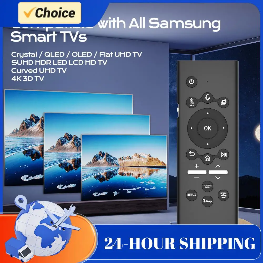 For Samsung Smart TV Portable Remote Control w/Backlit Keyboard Intelligent Voice Remote Control BT5.0 Wireless Voice RC