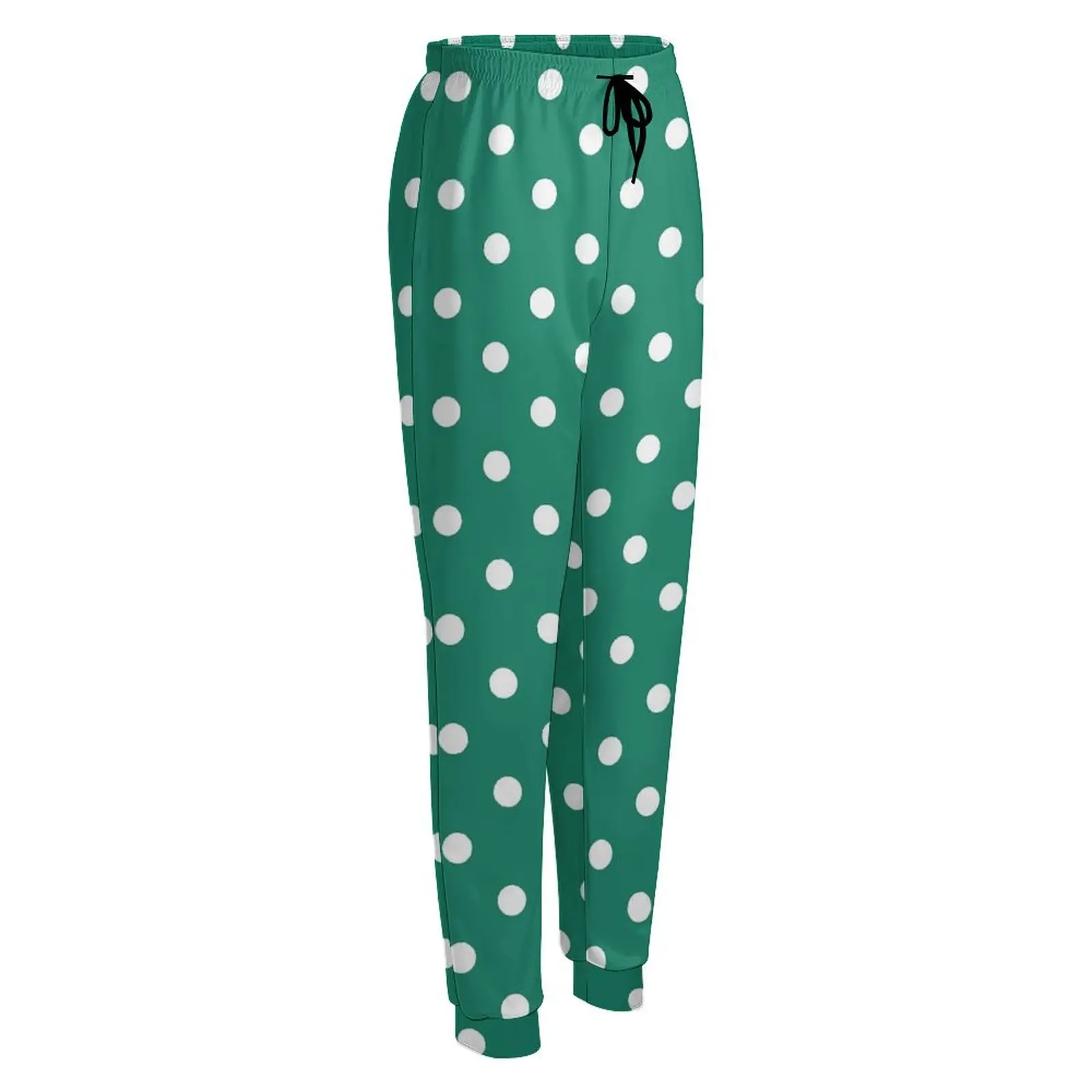 Pantaloni da jogging Vintage a pois autunno pantaloni sportivi Casual bianchi e verdi da donna pantaloni modello Harajuku taglia grande 2XL