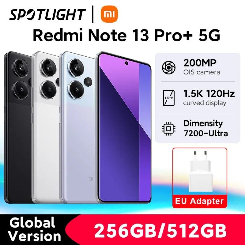 xiaomi smartphone redmi note 13 pro plus 5g dimensao mediatek 7200 ultra camera ois 200mp hipercarga 120w nfc estreia mundial 01