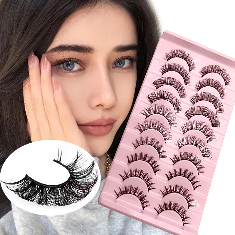 10 Paar dramatische falsche Wimpern 10–23 mm russische falsche Wimpern flauschige dichte DD Curl große Curling-Bogen-Wimpernverlängerungen – Detail 2