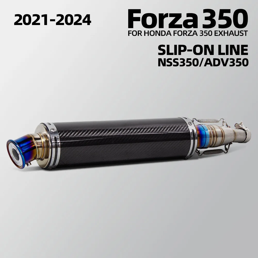 

Motorcycle Exhaust Slip on Line Hurricane GP-89 Muffler with DB Killer Middle Pipe For Honda ADV350 Forza350 NSS350 2021-2024