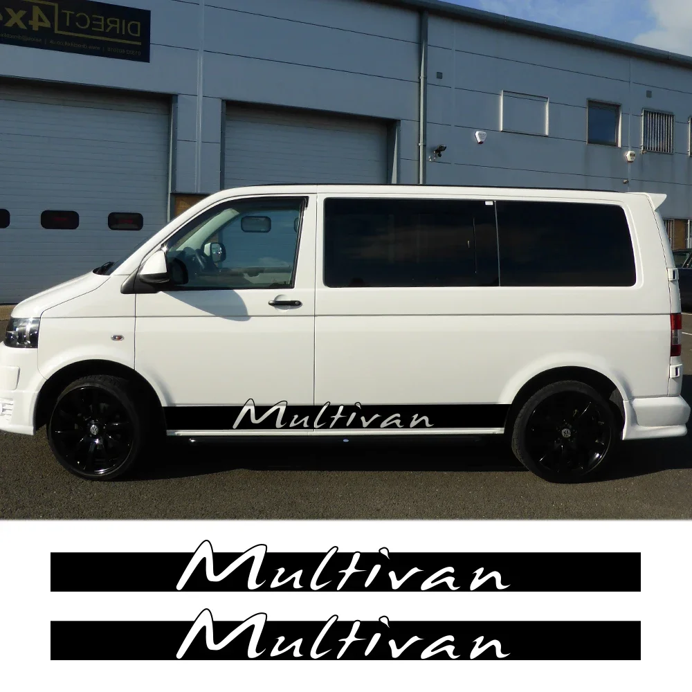 

2PCS Car Side Door PVC Stickers For Volkswagen VW Multivan T4 T5 T6 Stripe Letters Tuning Auto Accessories Vinyl Film Decals