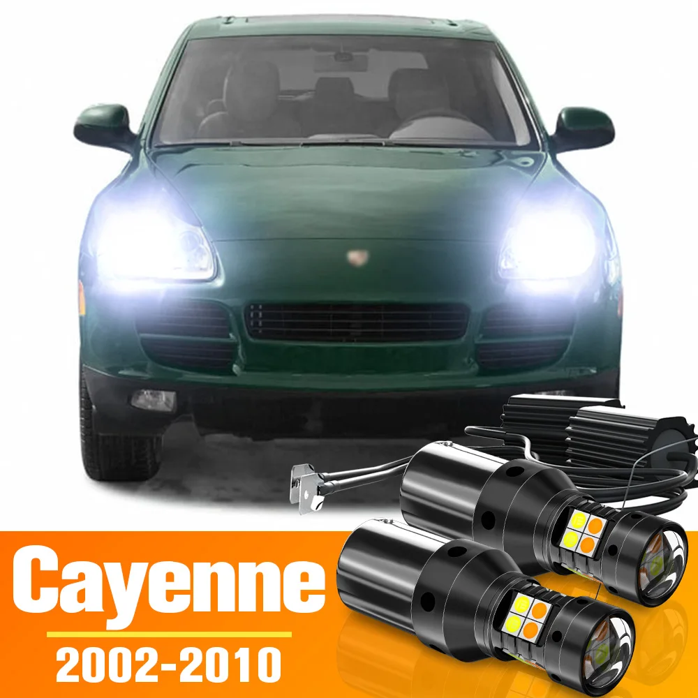 

2pcs Dual Mode LED Turn Signal+Daytime Running Light DRL Accessories For Porsche Cayenne 9PA 2002-2010 2003 2004 2005 2006 2007