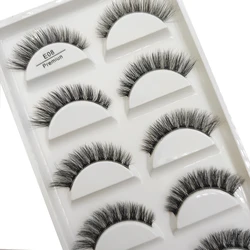 12 Styles 5 Pairs Natural 3D invisibl Soft Mink Lashes Clear Band transparent False Eyelashes Makeup Faux Cils Maquiagem Cilios