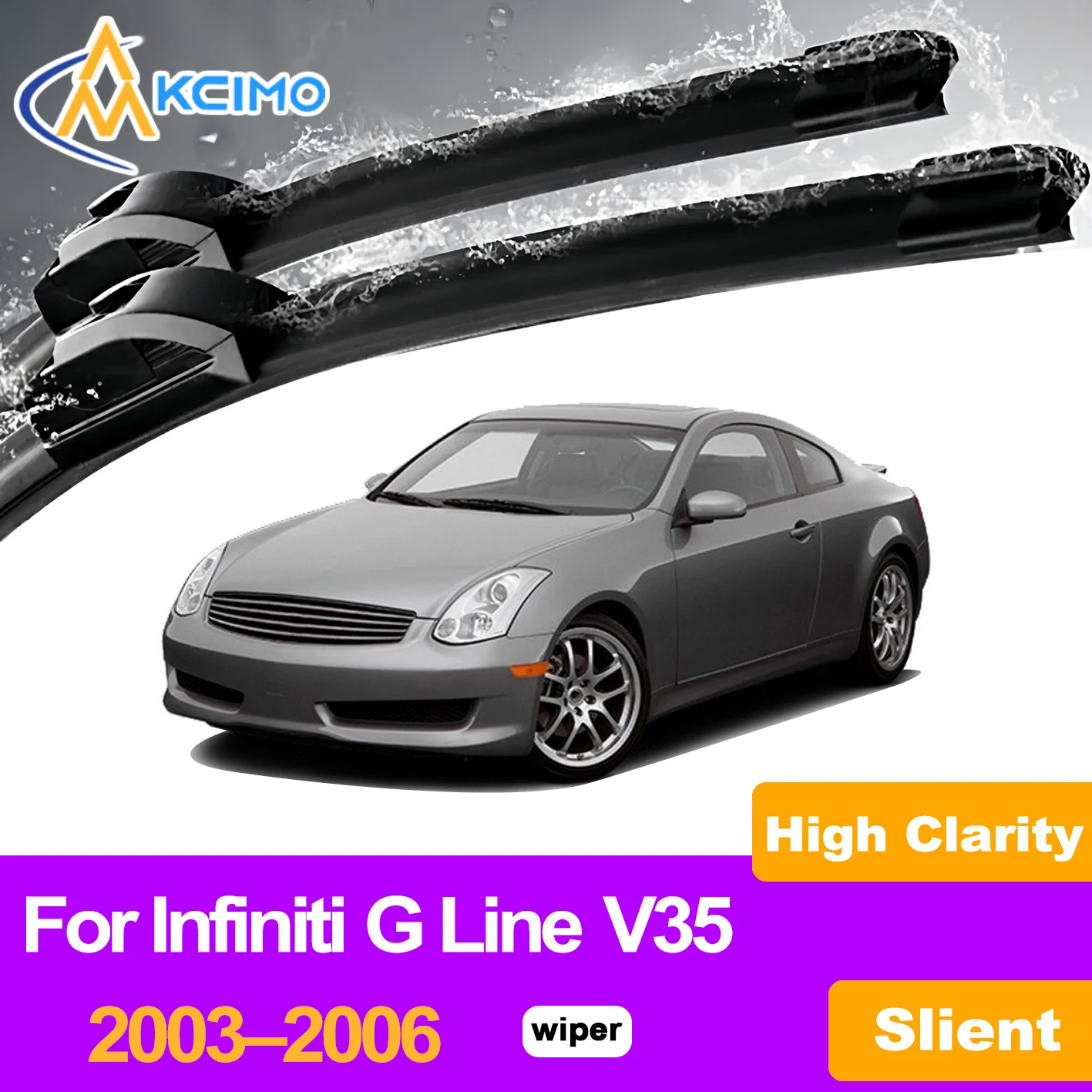 

KCIMO 2PCS Front Windshield Wiper Blades For Infiniti G Line V35 2003–2006, High Quality Premium All Weather Car Accessories