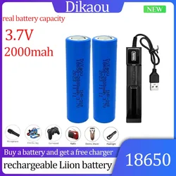 1-10pcs 18650 Battery 2000mAh 3.7V True Capacity Rechargeable Lithium-ion Battery Suitable for Bright Flashlight Electronic Toys