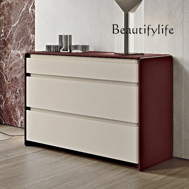 

XX Italian Light Luxury Chest, Post-modern Leather Hard Bag Decorative Locker, Porch Side Cabinet