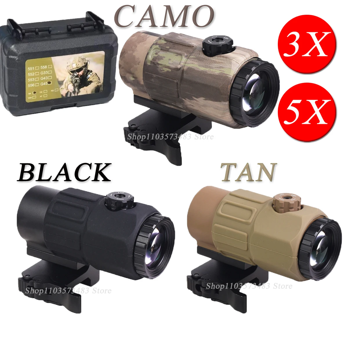 

Тактические увеличительные прицелы серии G (G33/43/45) с быстросъемным креплением QD для AR15 Airsoft – Хит продаж