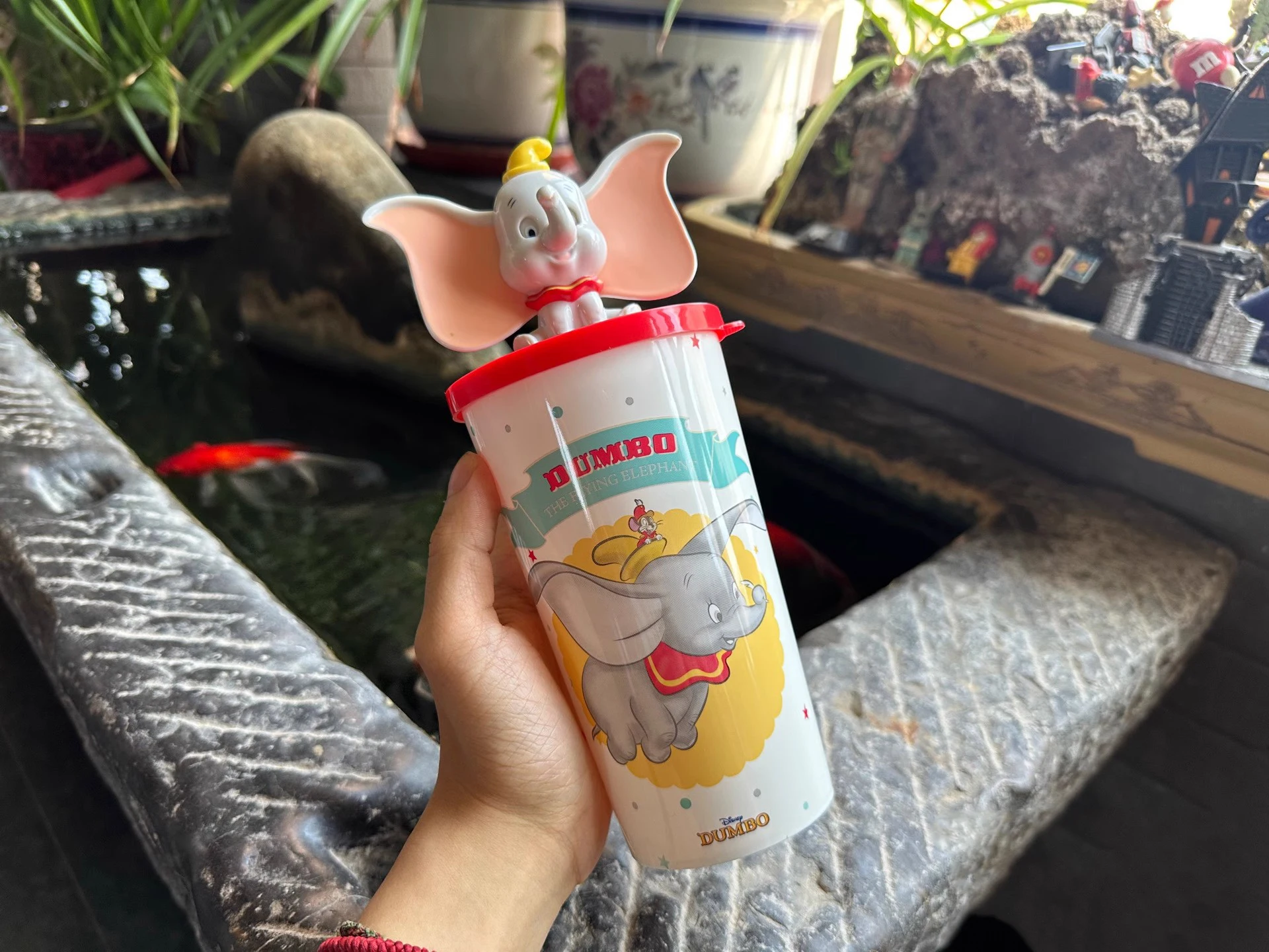 Original Herocross Disney Dumbo Figure Cup Cold drink cup Cute Anime Action Figure Collection Doll Toy Kid Gift