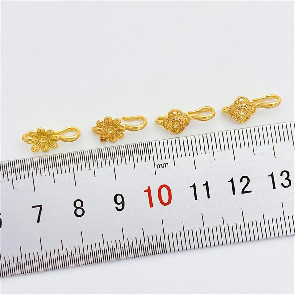 

18K Gold-Color Sunflower Buckle, Ruyi Hook, Pearl Bracelet, Necklace, Closing Buckle, Handmade DIY Jewelry Accessories K072