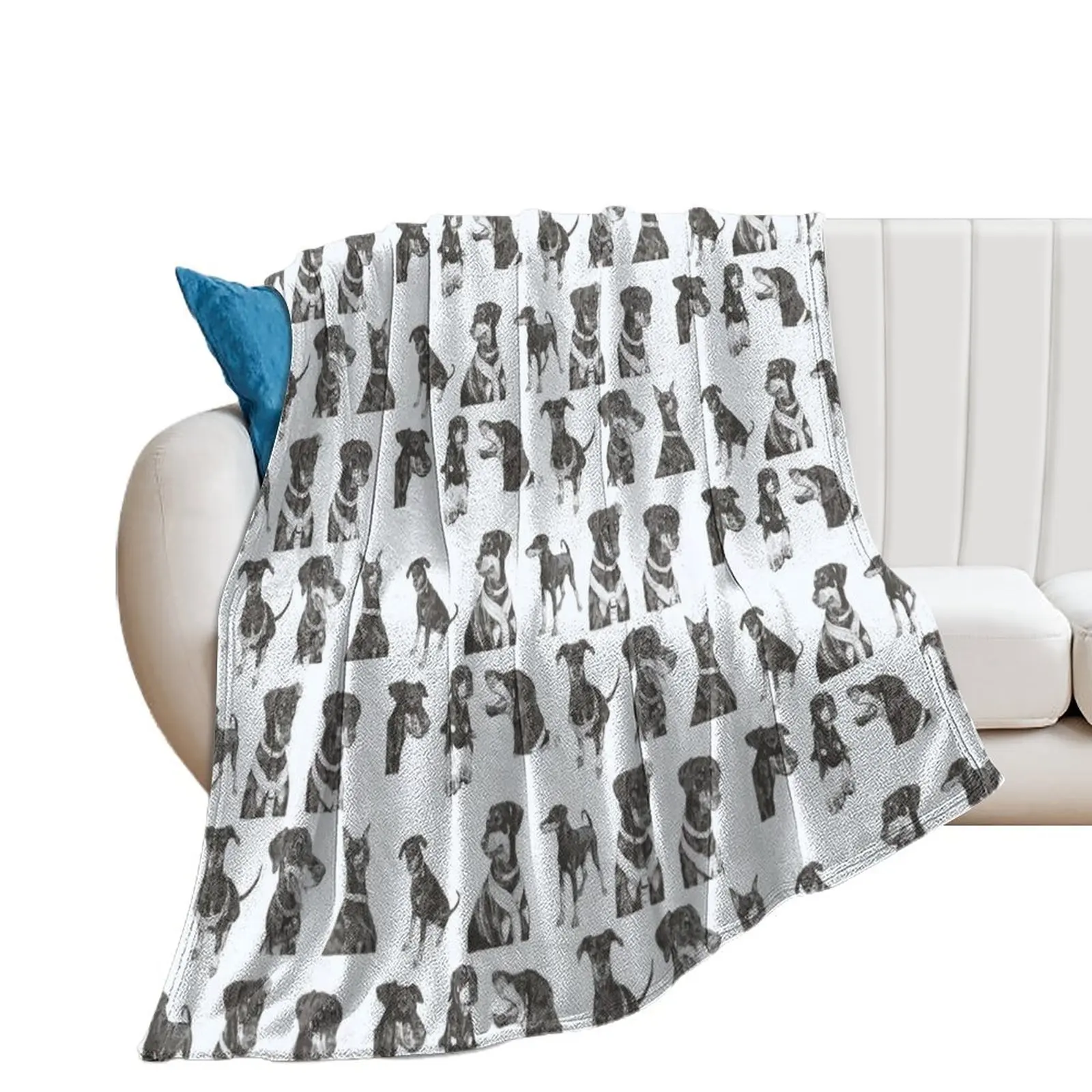 

Doberman Collection Throw Blanket Decorative Beds Vintage Thermals For Travel Plaid Blankets