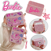 Barbie Earphone Case for Airpods 1/2 3 Pro Cute Glitter Pink Girls Wireless Bluetooth Headset Protective Cover with Pendant