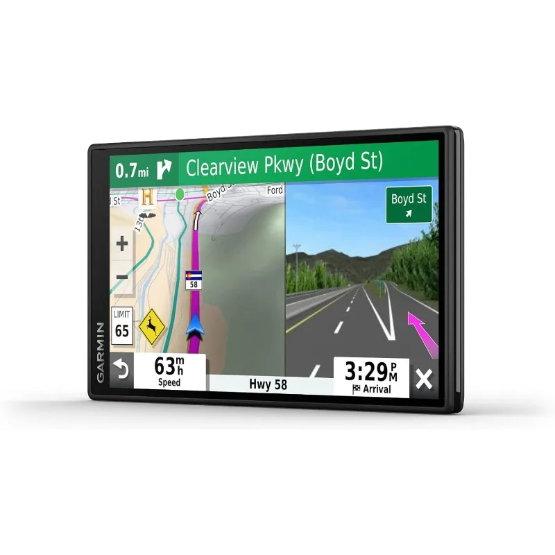 55 and Traffic, GPS Navigator, 5.5” Display, Simple On-Screen Menus, Easy-to-See Maps