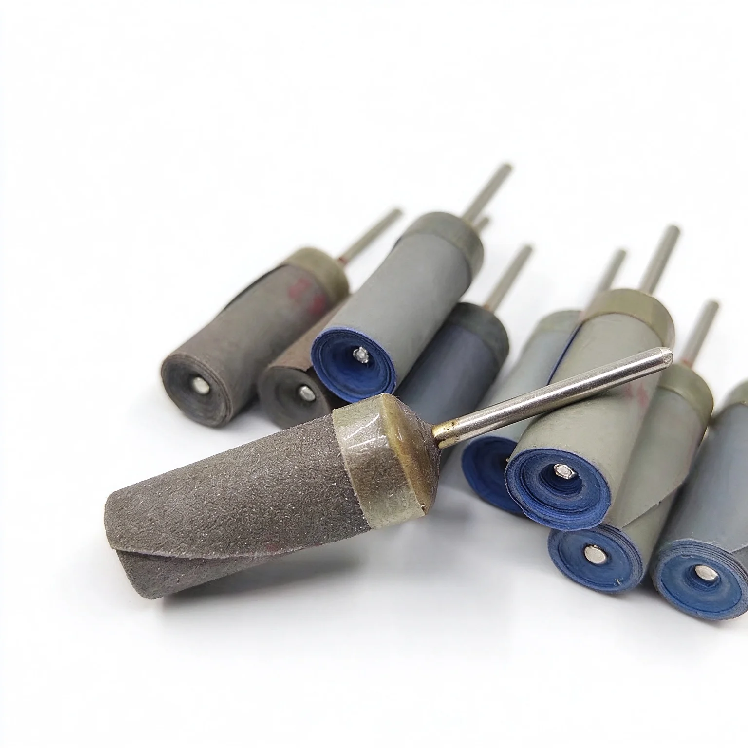 3/32" Shank Mounted Sandpaper Rolls Abrasive Polishing Rolls 10pcs For Jewelry Metal Rotary Tool 120-5000 Grit Option