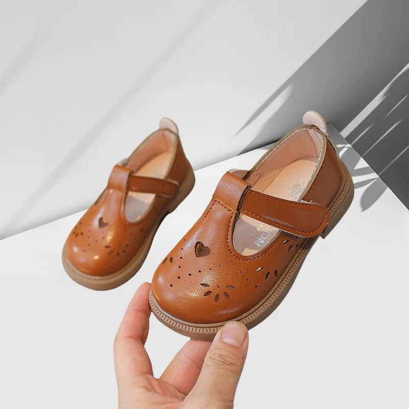 

Girls Leather Shoes Fashion Cut-outs Kids Shoes Casual Autumn Children Girls Princess Shoes Non-Slip Size 21-30