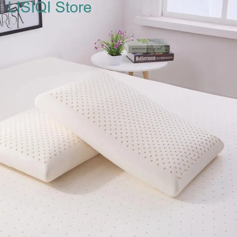 

New Latex Pillow Bed Pillow for Back Side&Stomach Sleeper Relieve Shoulder Neck Pain with Removable Cotton Cover