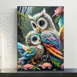 DIY Diamond Painting Complete Kit Animal Colour Owl Full Square Round Mosaic Bird Embroidery Cross Stitch Rhinestone Home Decor