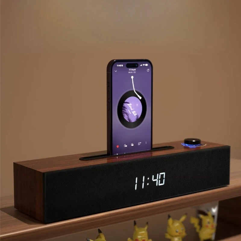 

Bluetooth speaker, computer stereo, home desktop desktop laptop speaker, subwoofer, wooden clock speaker