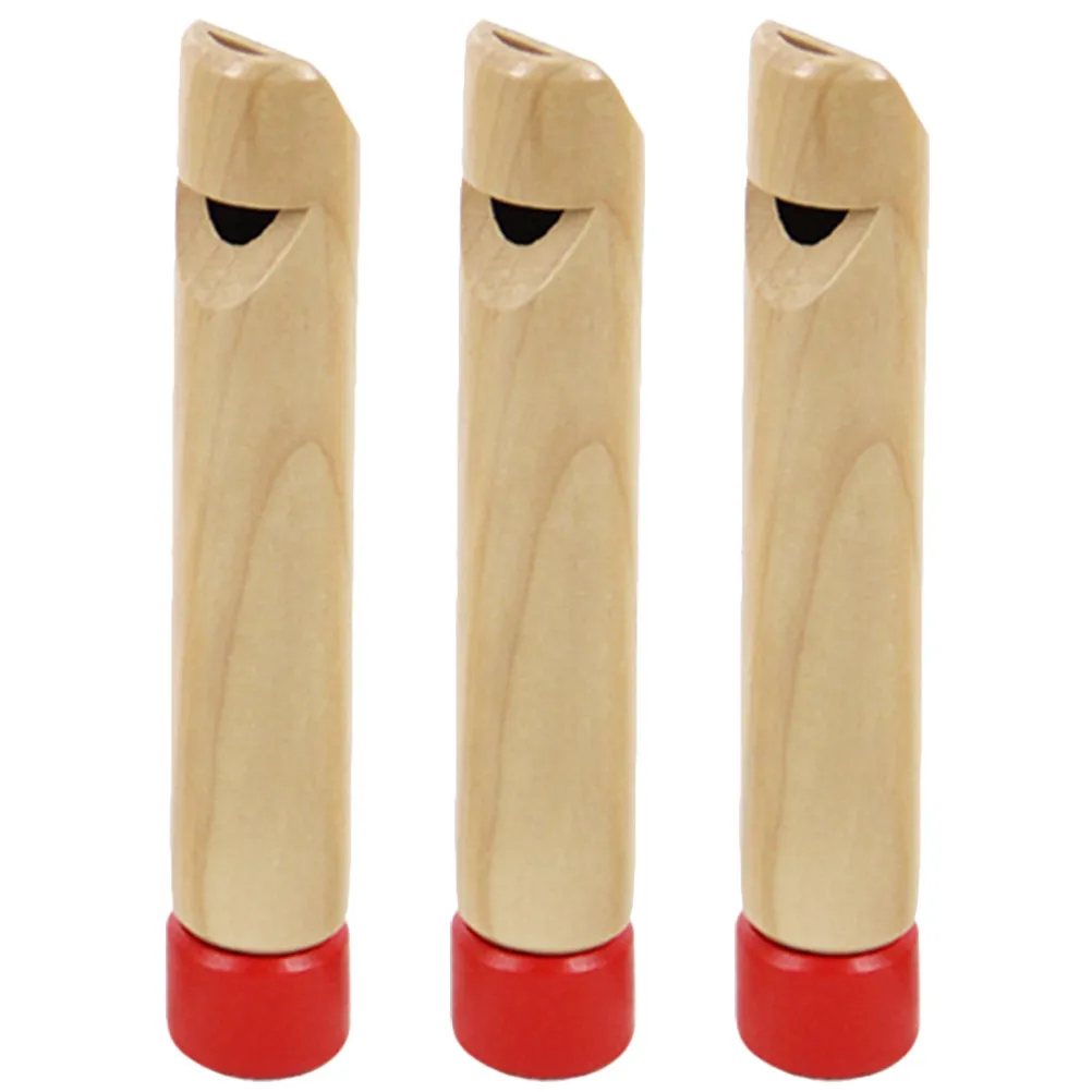 3Pcs Wooden Whistles for Musical Educational Instruments Hand Brain Development Party Favors Wooden Whistle
