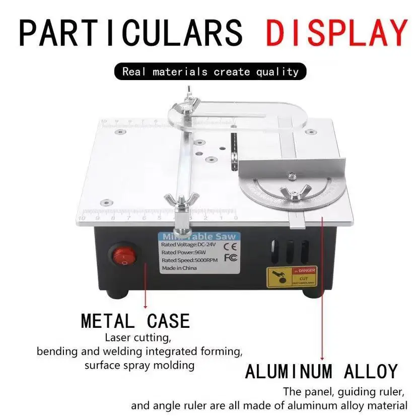 

Настольная мини-пила DIY 96 Вт, 5000 об/мин, высокоточный станок для резки дерева, печатных плат, пластика, алюминия