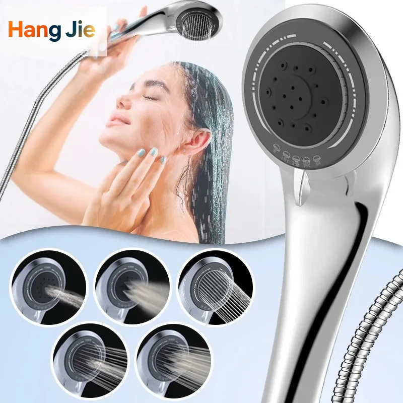 

Japanese Style Shower Room Handheld Shower Head Chrome / White 5 Spray Modes Mist Function Boosts Bathing Experience