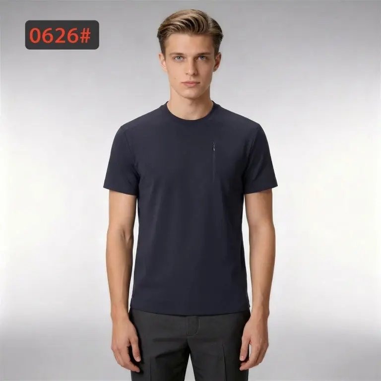 

European And American Fashion Round-Neck Men'S T-Shirt New Summer Thin Ice Silk Short-Sleeve Solid Color Casual Men'S Clothing