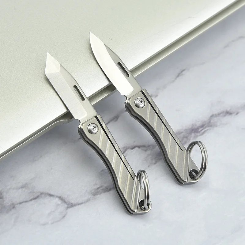 Swayboo Titanium Alloy Mini Folding Knife Portable Pendant Letter Opening Express Cutter Outdoor Camping Portable Pocket Knife