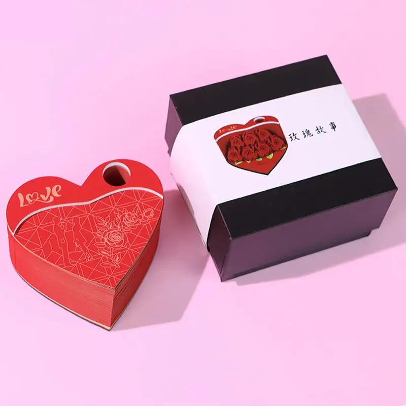 3D блокнот для заметок, искусство 156 листов, форма любви, цветочная бумага, резьба по искусству, блокнот в форме цветка, нелипкие почтовые заметки, креативная бумажная карта