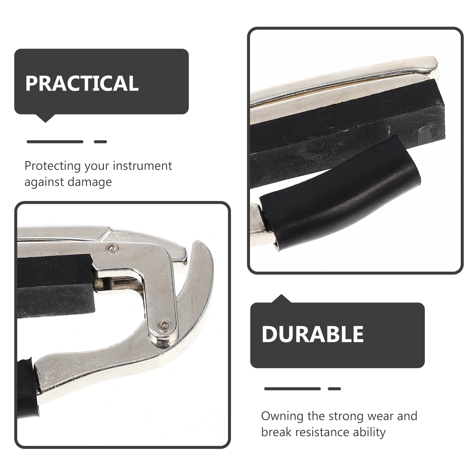 

Capo Multi-function Rubber Metal Capo Accessories Durable Locking Capos High Elastic Spring Stable Pressure for Acoustic