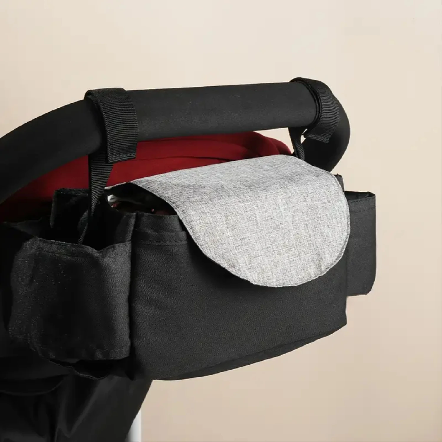 

Stroller Organizer Bag, Multifunctional Stroller Bags With 2 Insulated Cup Holder Baby Stroller Accessories Storage Bag For Bott