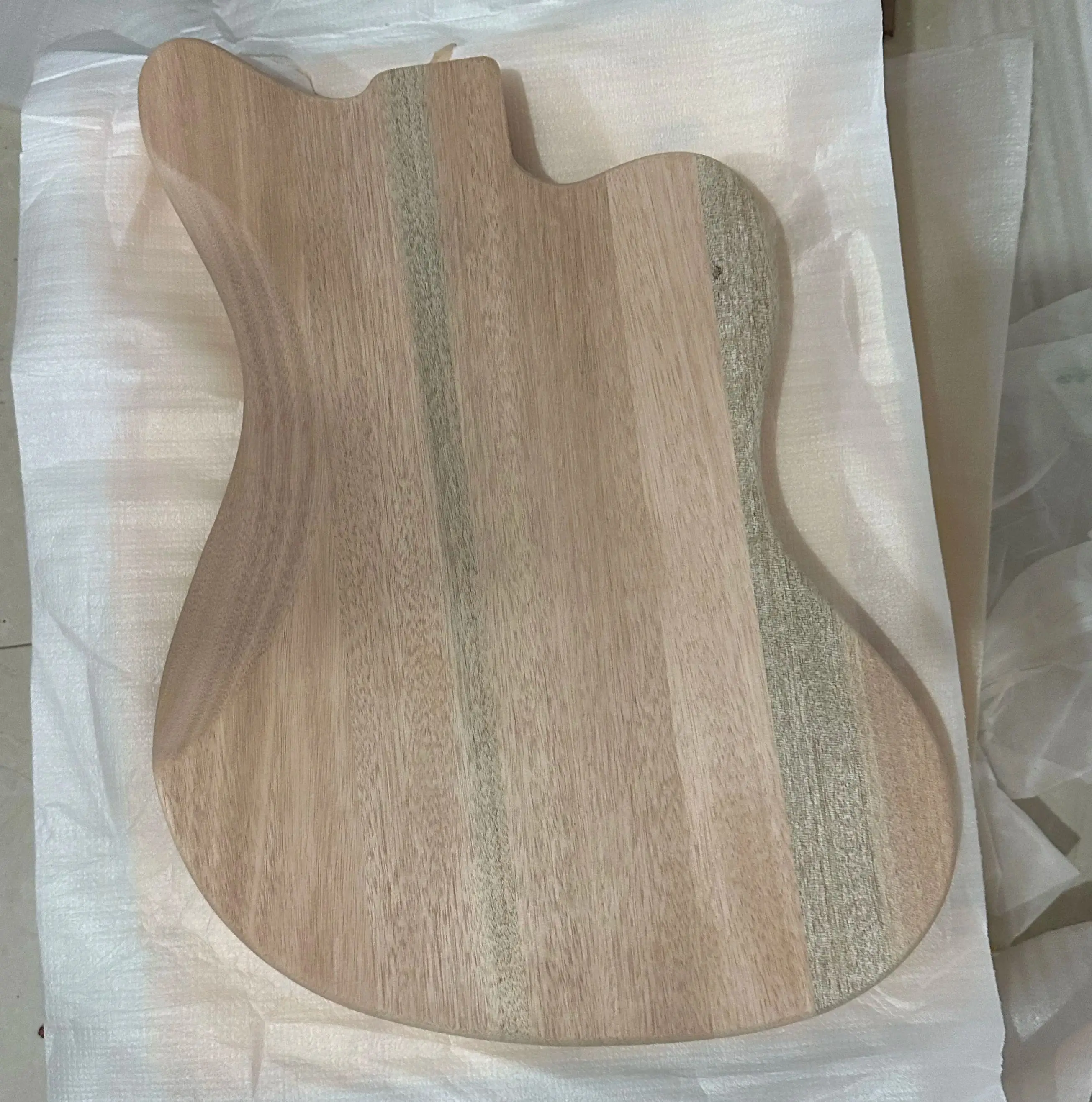 Unfinished Electric Guitar Body Left Hand, Solid Mahogany Wood, No Paints, Handmade, Jazzam Style, DIY & Replacement Accessories