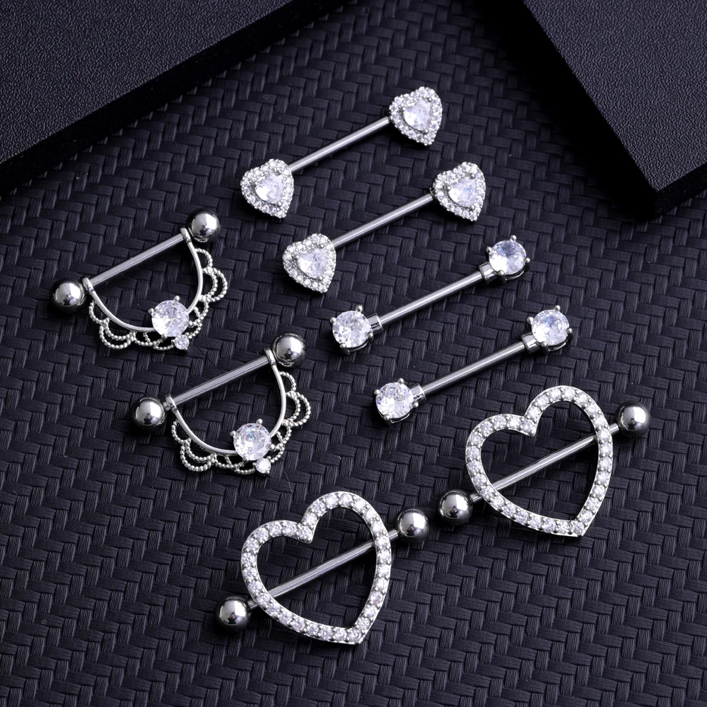 14G Edelstahl Nippelpiercing Set Nippelringe Barbell Pack Rote Kirsche Kuchen Nippel Schmuck Bulk Kristall Nippelpiercings – Detail 21
