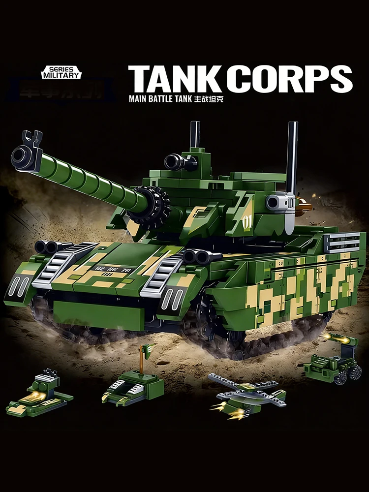 Modèles de véhicules de chars de combat militaires, figurines de soldats de l'armée, blocs de construction, jouets pour enfants, cadeau de Noël pour les garçons ﻿