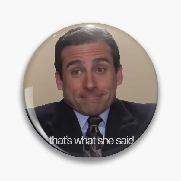 

Thats What She Said Michael Scott Мягкая булавка на пуговицах для влюбленных Женская забавная милая брошь с воротником Ювелирные изделия Креативная металлическая модная булавка на лацкане