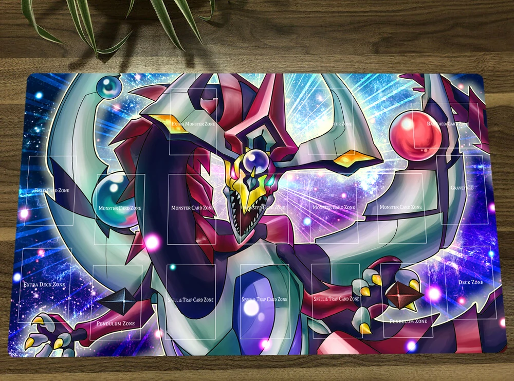 YuGiOh Odd Eyes Pendulum Dragon TCG Mat Trading Card Game Mat CCG Playmat Rubber Mouse Pad Desk Gaming Play Mat & Bag 60x35cm