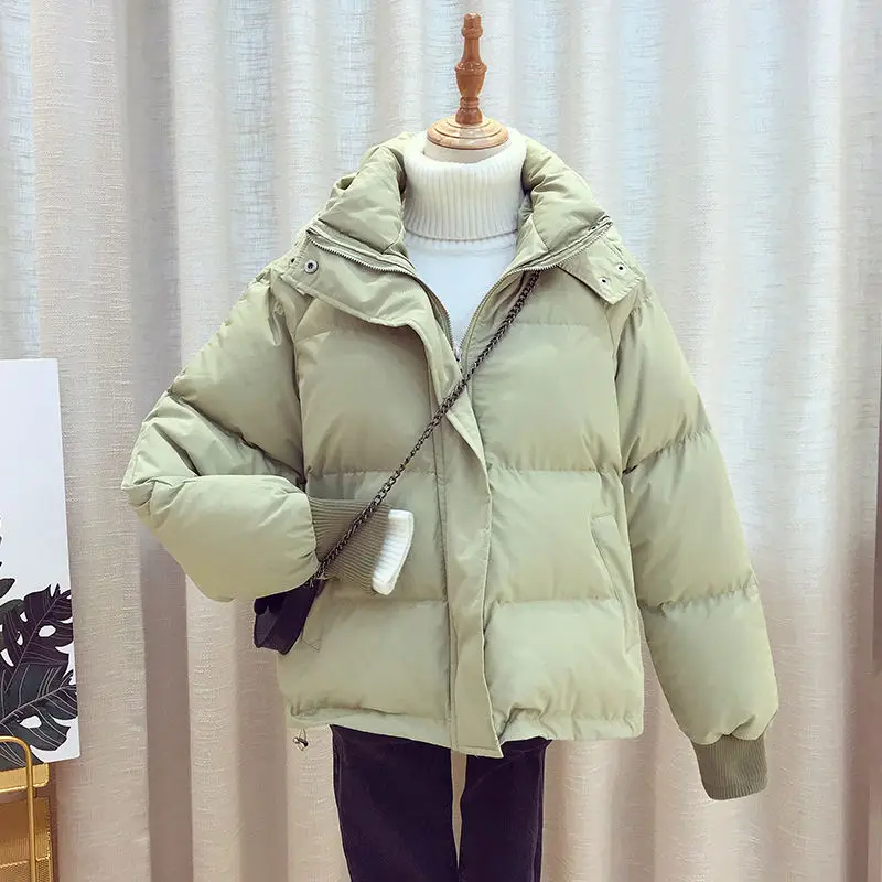 

Winter Girl Hooded Cotton-Padded Jacket Short Style Fashion Loose Student Keep Warm Tops Women's Clothing Leisure Coat Wholesale
