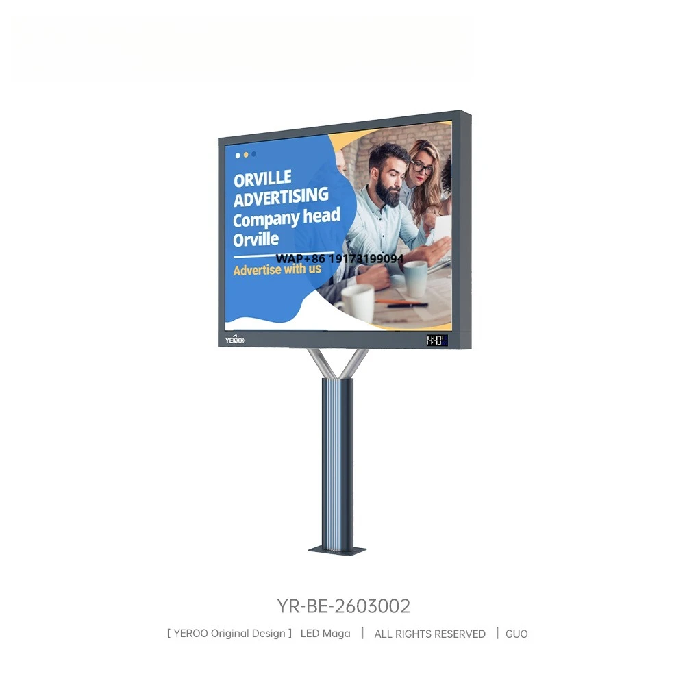 Waterproof Full Color SMD P5 P8 P10 4mX3m V Shaped Double Sided Solar Steel LED Billboard Outdoor Highway Street Shopping Mall
