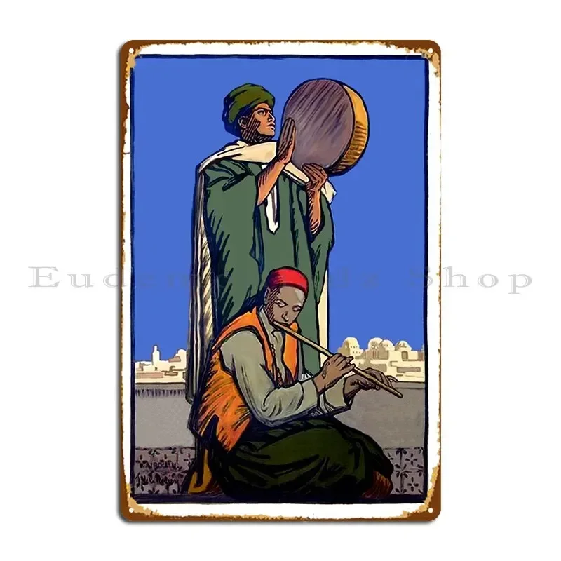 Music Players From Tunisia Metal Plaque Wall Custom Designs Printing PaintingCustomize Tin Sign Poster