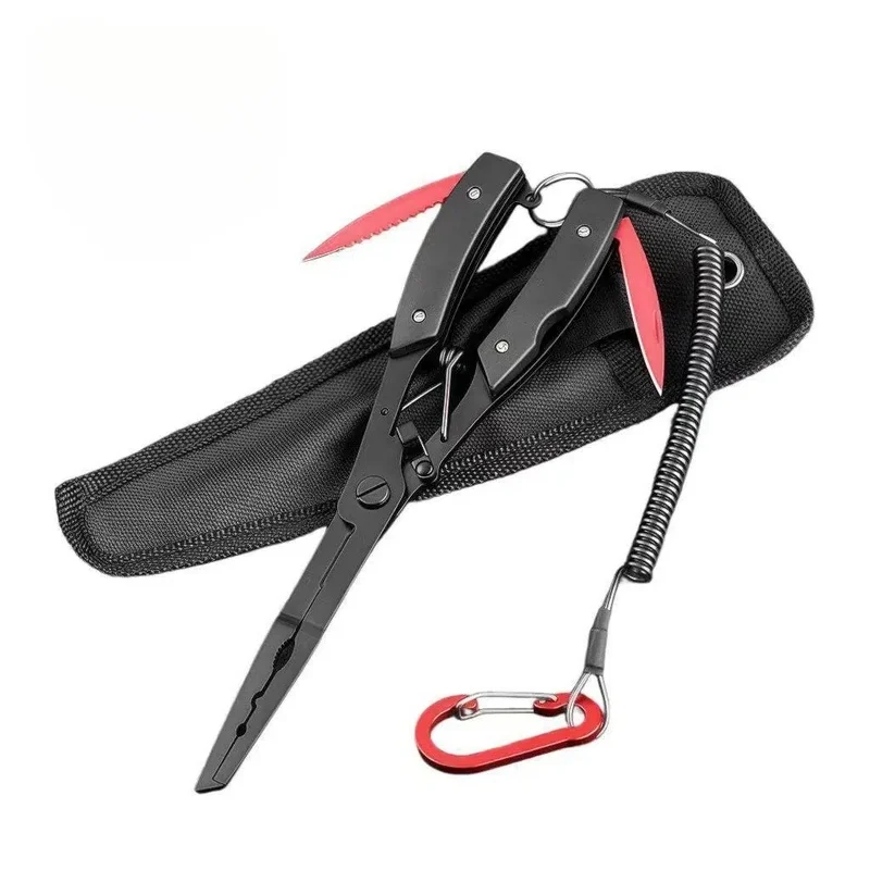 Stainless Steel Titanium Plated Fishing Scissors, Fishing Pliers, Hook Remover, Fish Gripper, Line Cutter for Lure Fishing