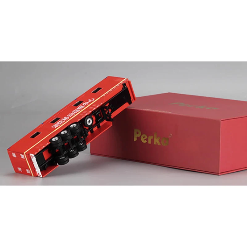 Perka 1:64 Fire Engine Alloy Simulation Car Model Static Collection Decorated Holiday Gifts Toys