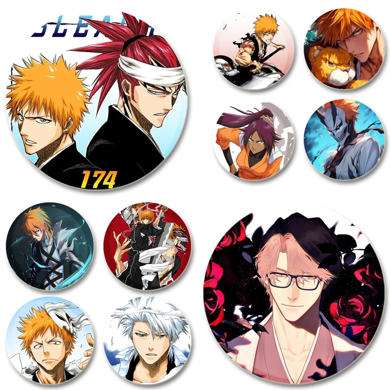 Death Comic Badge Kurosaki Ichigo Urahara Kisuke Ulquiorra Cifer Grimmjow Jaegerjaquez Cartoon Character Enamel Pin for Backpack