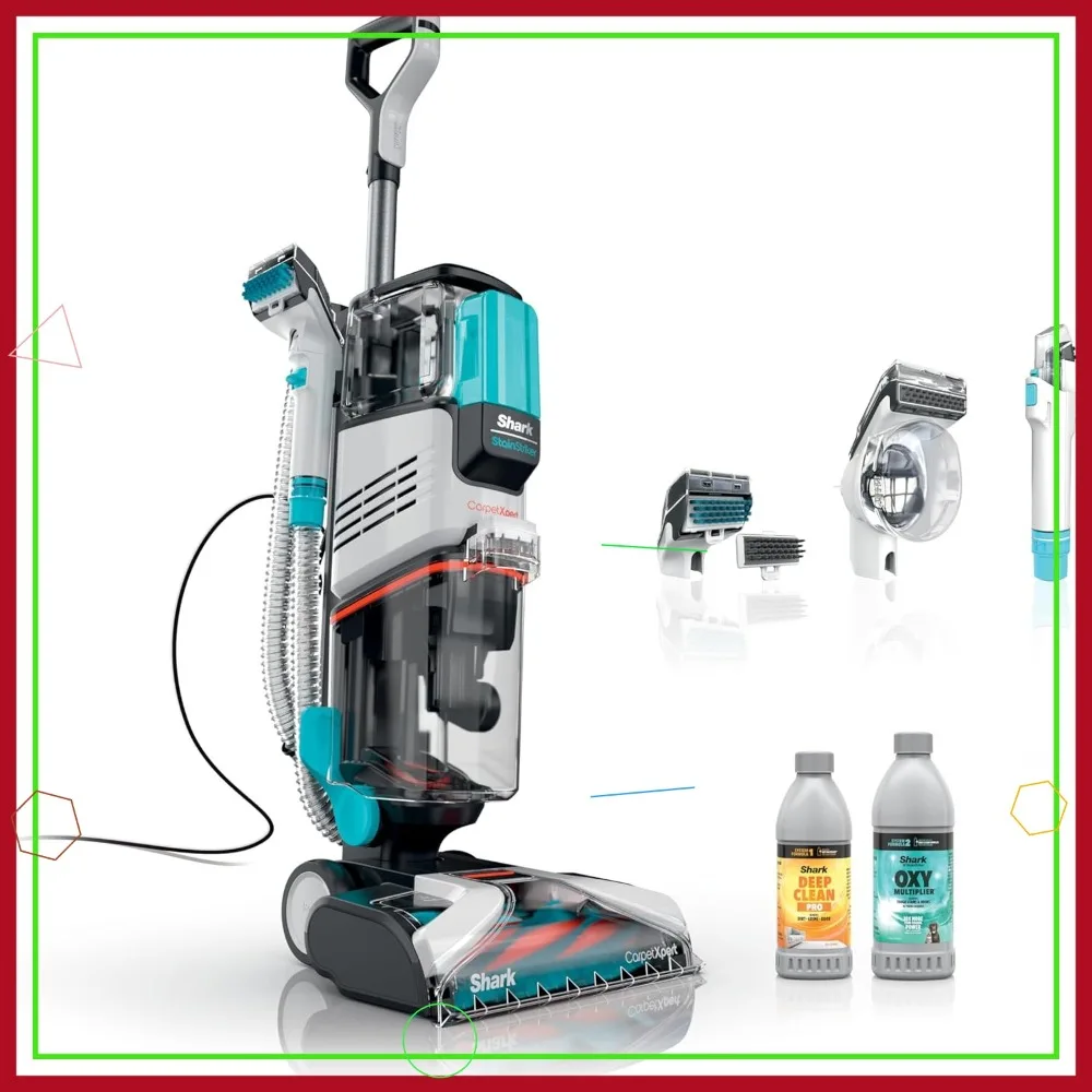 

Вертикальный пылесос для ковров с насадкой для уборки за животными, 3 насадки и средства для чистки ковровых покрытий и обивки, белый