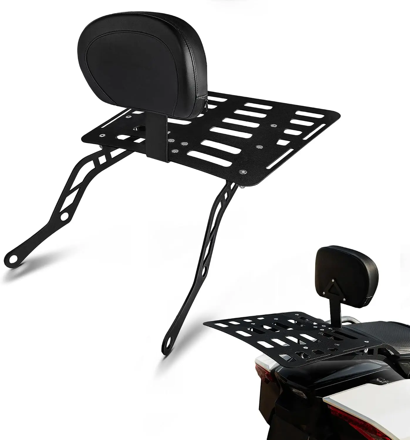 Detachable Passenger Sissy Bar Backrest Rear Luggage Rack Motorcycle Accessory Fits 2015-2026 F3 F3-S F3-T Models Metallic Black