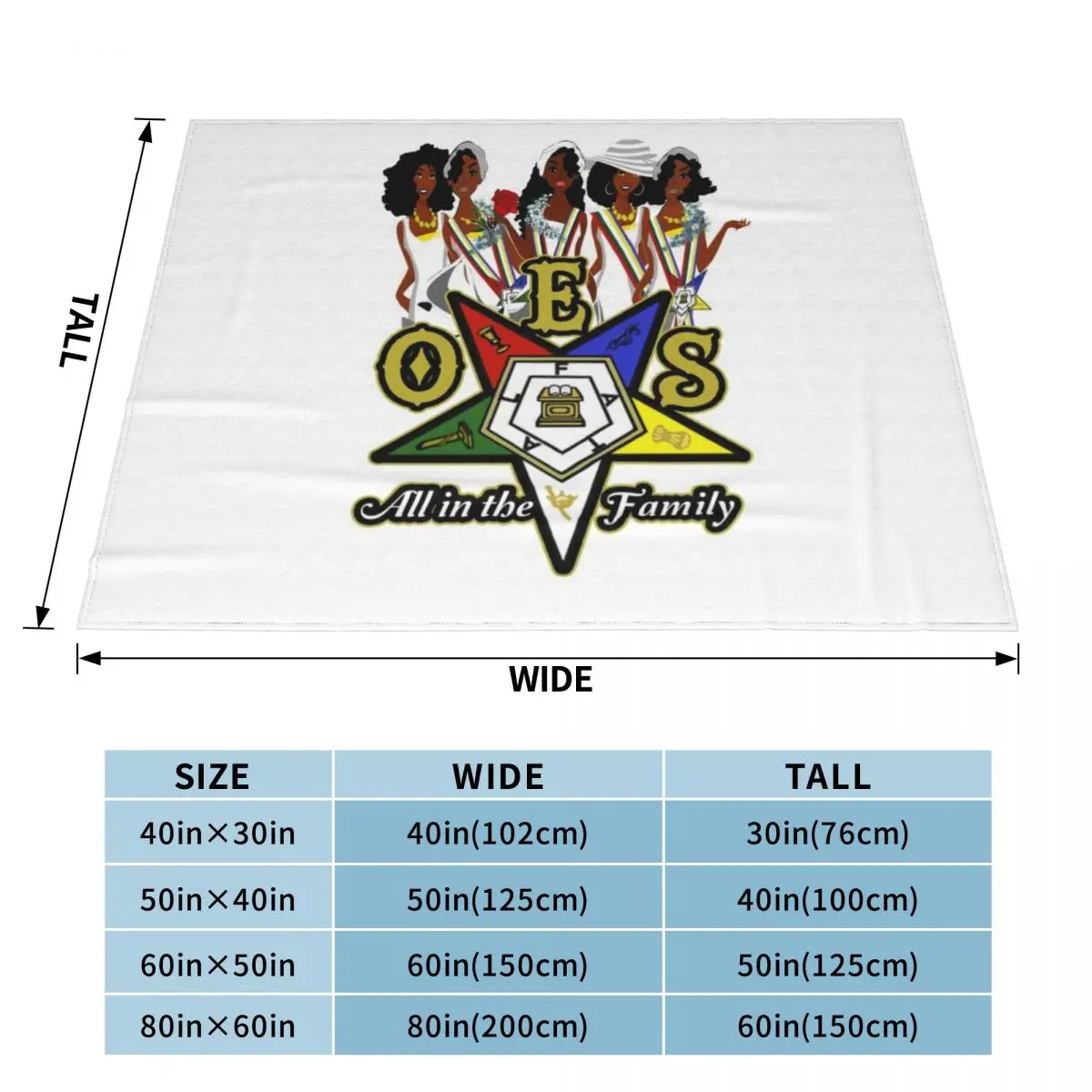 OES Order Of The Eastern Star Logo Sistars All In The Family Freemason Throw Blanket Beach anime Furrys Blankets