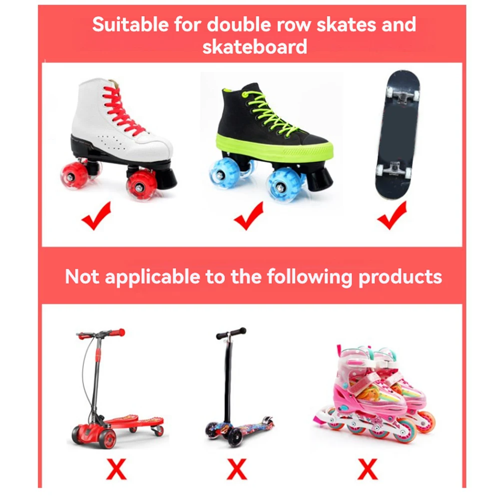 Bicycle Accesseries Electric Band Flash Wheels About 950g/set For Double Row Skating Long Service Life Low Noise Non Slip