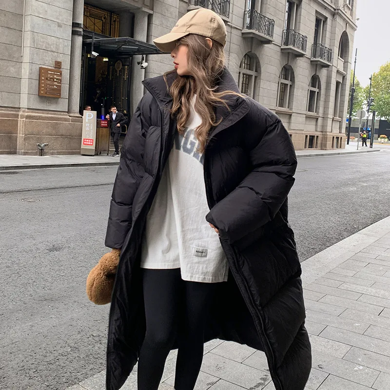 2023 women\'s winter new down padded jacket mid-length padded jacket Korean version loose thickened bread jacket