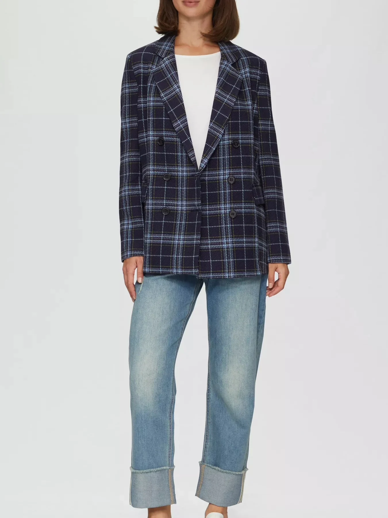 Retro British Style Plaid Suit Jacket Luxury Commute Professional OL Autumn Winter Fashion Women's Long Sleeve Button up Coat