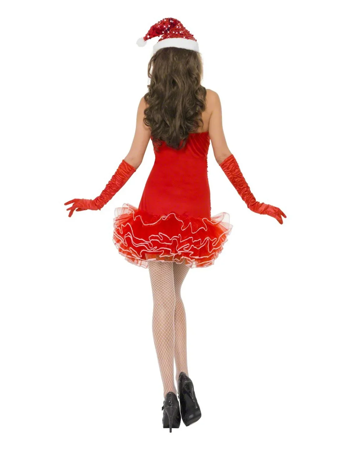 Santa Costume Sequin Dress With Tutu Skirt Women Christmas Costume